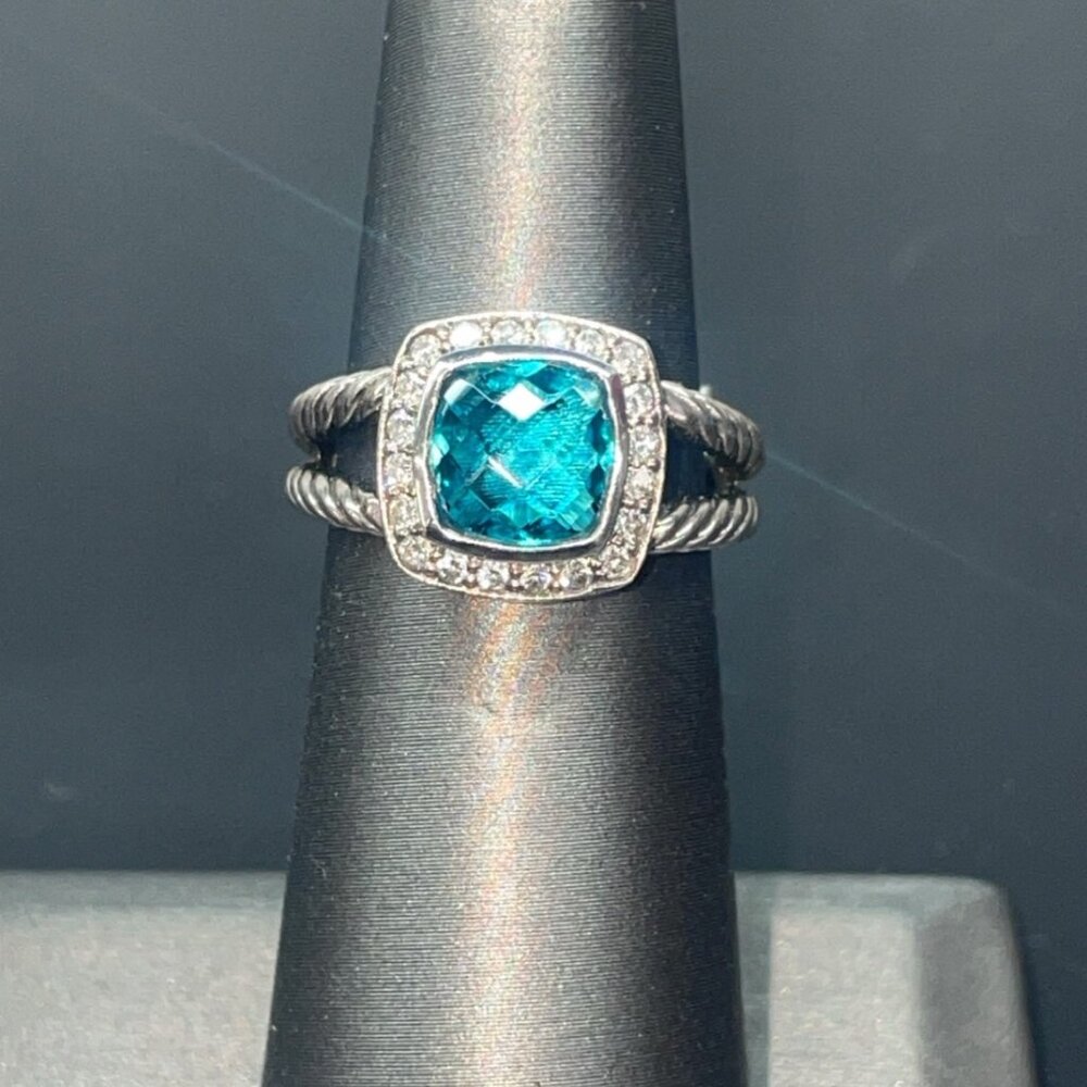 David Yurman Petite Albion Ring Hampton Blue Topaz
